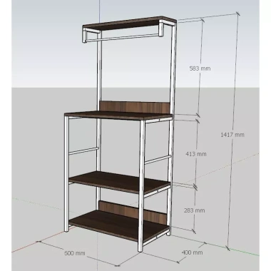 Kệ để lò sông đa năng 4 tầng HG04T: Khung thép và Gỗ MDF cao cấp, giảm giá 20% 9