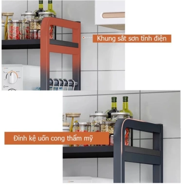 Kệ để lò vi sóng 3-5 tầng khung sắt tĩnh điện lắp ráp thông minh - Giá 250.000 VND 7