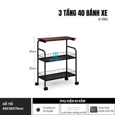 Kệ để lò vi sóng 3-5 tầng khung sắt tĩnh điện lắp ráp thông minh - Giá 250.000 VND 10
