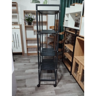 Kệ Để Lò Vi Sóng Khung Thép Sơn Tĩnh Điện Cao Cấp - Bánh Xe Di Chuyển, Giá 459.000đ