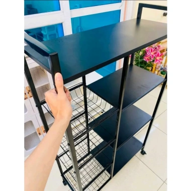 Kệ Để Lò Vi Sóng Khung Thép Sơn Tĩnh Điện Cao Cấp - Bánh Xe Di Chuyển, Giá 459.000đ