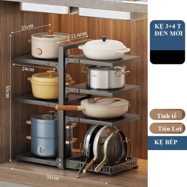 Kệ Để Nồi Chảo Vùng Thớt Điều Chỉnh Đa Năng, Bệ Bếp Gọn Gàng, Giá Ưu Đãi 19.000 VND