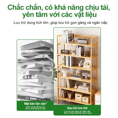 Kệ Để Sách Tre Tự Nhiên Đa Năng LACCOHUG Trưng Bày và Kệ Bếp Giảm Giá 475k