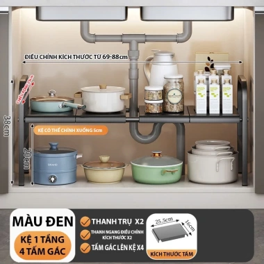Kệ Để Xoong Nồi Chảo Gầm Bếp Ga và Giỏ Đựng Đồ Tiện Lợi - Giá 169.000đ 10 Kệ Để Xoong Nồi Chảo Gầm Bếp Ga và Giỏ Đựng Đồ Tiện Lợi - Giá 169.000đ 10