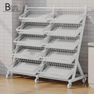 Kệ Decor Đa Năng Nhiều Tầng Bánh Xe Di Chuyển - Giỏ To, Giá Giảm 1.299.000₫