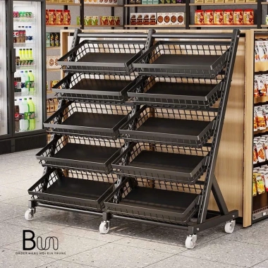Kệ Decor Đa Năng Nhiều Tầng Bánh Xe Di Chuyển - Giỏ To, Giá Giảm 1.299.000₫