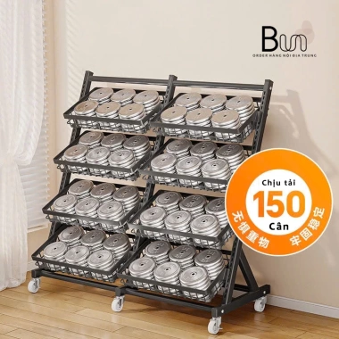 Kệ Decor Đa Năng Nhiều Tầng Bánh Xe Di Chuyển - Giỏ To, Giá Giảm 1.299.000₫