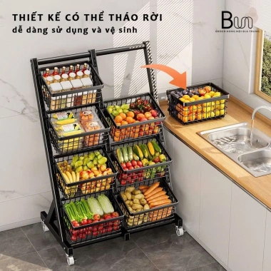 Kệ Decor Đa Năng Nhiều Tầng Bánh Xe Di Chuyển - Tiện Lợi, Giá Giảm 350k