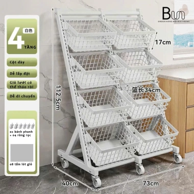 Kệ Decor Đa Năng Nhiều Tầng Bánh Xe Di Chuyển - Tiện Lợi, Giá Giảm 350k