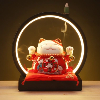 Kệ Đèn LED Thác Trầm Chảy Ngược 20-40cm - Trang Trí Mèo Thần Tài, Thác Khói, Tăng Giảm Độ Sáng, Giá 248.000đ