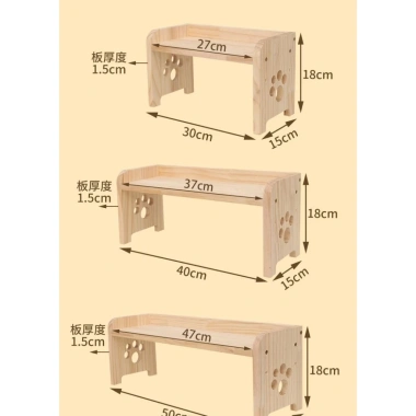 Kệ Đỡ Bát Thú Cưng Gỗ Tự Nhiên Điều Chỉnh Hỗ Trợ Cổ Cho Chó Mèo 7