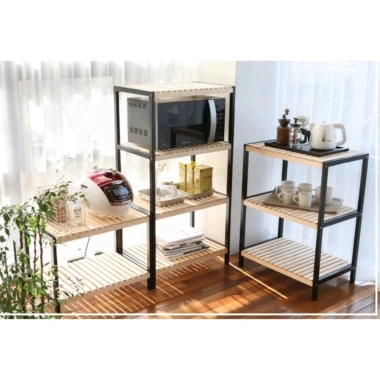 Kệ đồ đa năng mặt gỗ khung thép siêu bền - 2/3/4 tầng, giá ưu đãi 183.300₫