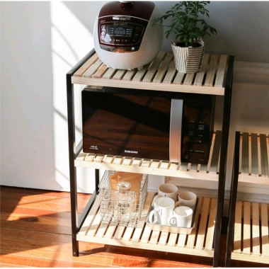 Kệ đồ đa năng mặt gỗ khung thép siêu bền - 2/3/4 tầng, giá ưu đãi 183.300₫