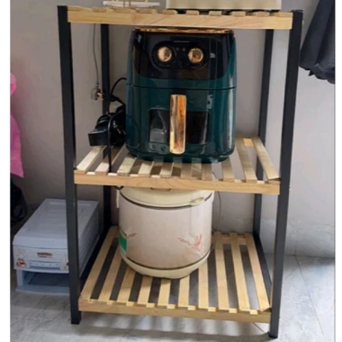 Kệ đồ đa năng mặt gỗ khung thép siêu bền - 2/3/4 tầng, giá ưu đãi 183.300₫