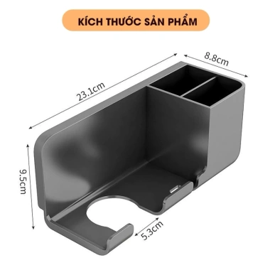 Kệ đỡ máy sấy tóc đa năng, treo tường tiện lợi, giá chỉ 35.000₫, giảm tới 8.400₫