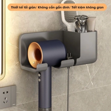 Kệ đỡ máy sấy tóc đa năng, treo tường tiện lợi, giá chỉ 35.000₫, giảm tới 8.400₫