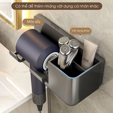 Kệ đỡ máy sấy tóc đa năng, treo tường tiện lợi, giá chỉ 35.000₫, giảm tới 8.400₫