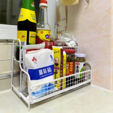 Kệ Đồ Nhà Bếp 2 Tầng Inox Chống Gỉ - Giá 31.000đ, Lưới Thép Sơn Tĩnh Điện 3