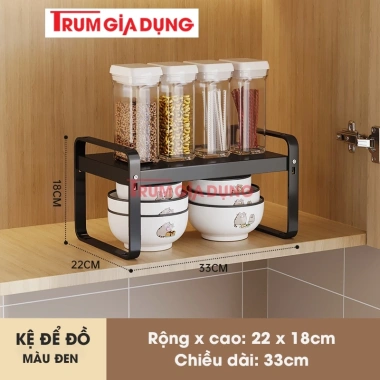 Kệ Đồ Nhà Bếp Trùm Gia Dụng – Thép Carbon, Kích Thước Điều Chỉnh, Tủ Bếp, 216.000₫
