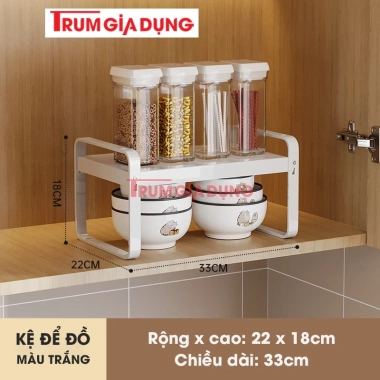 Kệ Đồ Nhà Bếp Trùm Gia Dụng – Thép Carbon, Kích Thước Điều Chỉnh, Tủ Bếp, 216.000₫