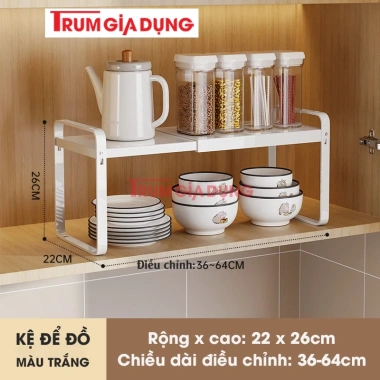 Kệ Đồ Nhà Bếp Trùm Gia Dụng – Thép Carbon, Kích Thước Điều Chỉnh, Tủ Bếp, 216.000₫