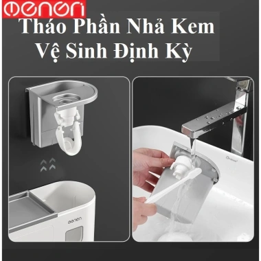 Kệ Đồ Nhà Tắm OENON 2.026 - Nhả Kem Đánh Răng Tự Động kèm Cốc và Miếng Dán