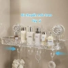 Kệ Đồ Nhà Tắm Treo Tường Suốt, Chịu Lực Cao, Kèm Móc, 360x120x35mm - Giá 120k