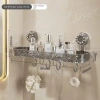 Kệ Đồ Nhà Tắm Treo Tường Suốt, Chịu Lực Cao, Kèm Móc, 360x120x35mm - Giá 120k 2