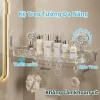 Kệ Đồ Nhà Tắm Treo Tường Suốt, Chịu Lực Cao, Kèm Móc, 360x120x35mm - Giá 120k 4