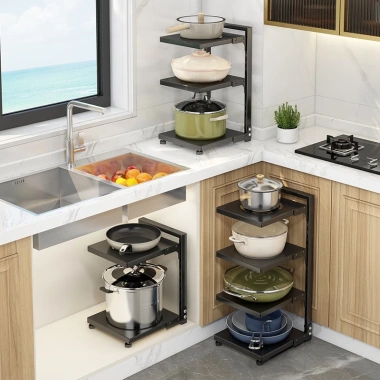 Kệ Đồ Nhiều Tầng Nhà Bếp Inox 3 Tầng - Đựng Nồi Chuyên Dụng, Giá Ưu Đãi 223.000 VND