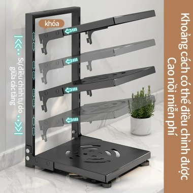 Kệ Đồ Nhiều Tầng Nhà Bếp Inox 3 Tầng - Đựng Nồi Chuyên Dụng, Giá Ưu Đãi 223.000 VND