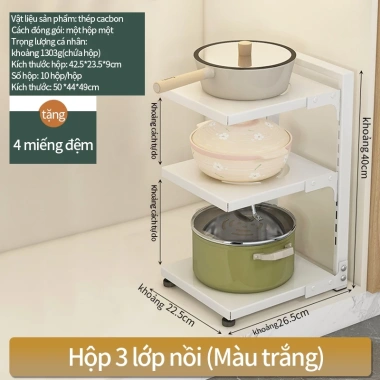 Kệ Đồ Nhiều Tầng Nhà Bếp Inox 3 Tầng - Đựng Nồi Chuyên Dụng, Giá Ưu Đãi 223.000 VND 10 Kệ Đồ Nhiều Tầng Nhà Bếp Inox 3 Tầng - Đựng Nồi Chuyên Dụng, Giá Ưu Đãi 223.000 VND 10
