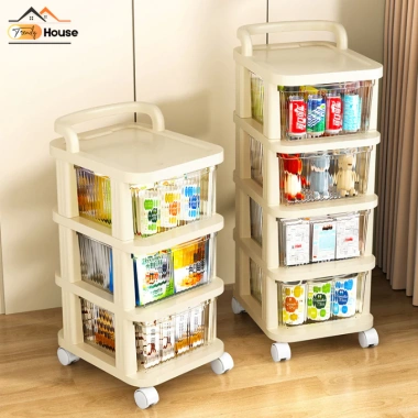 Kệ Đựng Bỉm 3-4-5 Tầng Đa Năng, Tủ Đồ Sơ Sinh Bánh Xe Đẩy - Gọn Gàng, Dễ Lấy, Giá 133k