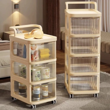 Kệ Đựng Bỉm 3-4-5 Tầng Đa Năng, Tủ Đồ Sơ Sinh Bánh Xe Đẩy - Gọn Gàng, Dễ Lấy, Giá 133k