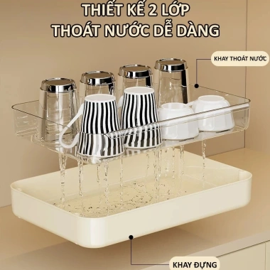 Kệ đựng cốc UFORU 3 tầng nhựa ABS cao cấp - Sang trọng, hiện đại, 185.000₫ 2