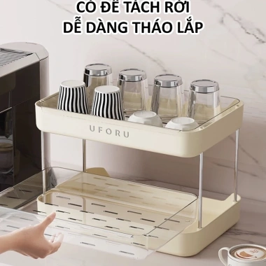 Kệ đựng cốc UFORU 3 tầng nhựa ABS cao cấp - Sang trọng, hiện đại, 185.000₫ 5