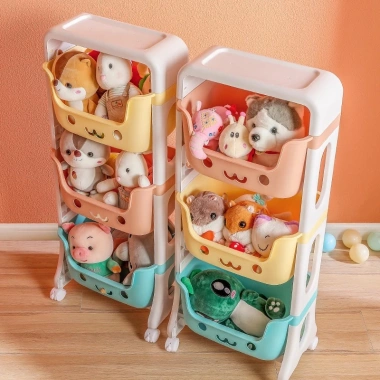Kệ đựng đồ 2-4 tầng bánh xe đa năng - Giá 220k, lưu trữ đồ chơi, gấu bông, bỉm sữa cao cấp 7