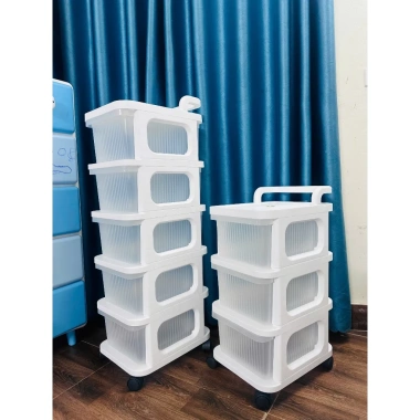 Kệ đựng đồ bỉm sữa 3-4 tầng đa năng bánh xe đẩy, spa tiện lợi - Giá 168.000 VNĐ (Loại 1) 2