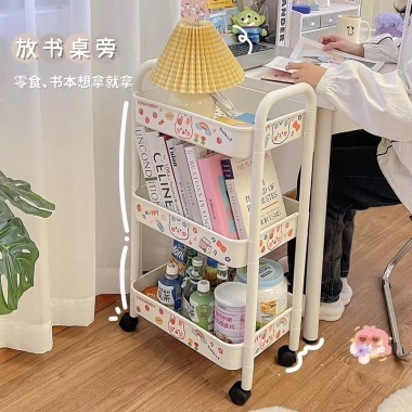 Kệ Đựng Đồ Đa Năng 3-4 Tầng Bánh Xe Di Chuyển kèm Sticker Dễ Thương Giá Ưu Đãi 135k 5