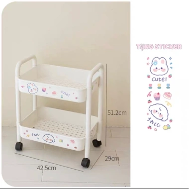 Kệ Đựng Đồ Đa Năng 3-4 Tầng Bánh Xe Di Chuyển kèm Sticker Dễ Thương Giá Ưu Đãi 135k 10