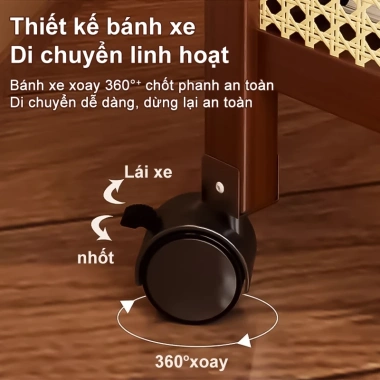 Kệ Đựng Đồ Đa Năng Bánh Xe Gỗ Siêu Chắc Siêu Rộng cho Bếp Phòng Khách Nhà Tắm – Giá 303.000 VND