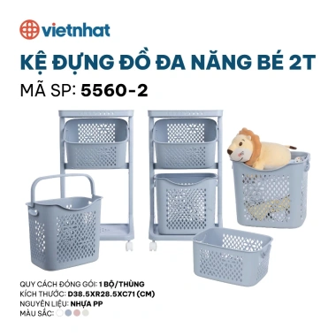 Kệ Đựng Đồ Đa Năng Nhựa Việt Nhật Cao Cấp 5.567 - Bánh Xe Di Chuyển Dễ Dàng, Giá Ưu Đãi 289.000 VND