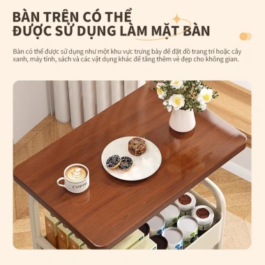 Kệ đựng đồ đầu giường 3-5 tầng nhựa bánh xe đẩy - Tiết kiệm phòng ngủ, tắm, giá 52.900₫