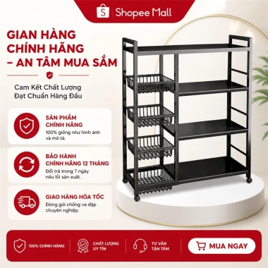 Kệ Đựng Đồ Nhà Bếp Nhiều Tầng 100% Sắt Chịu 500kg - Giá 339.000 VNĐ, Tiết Kiệm