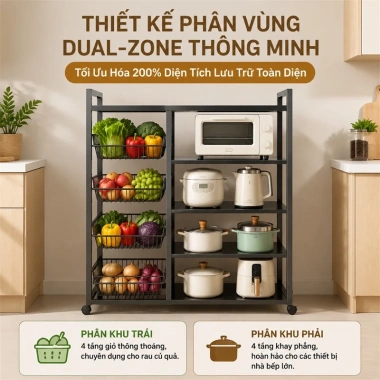 Kệ Đựng Đồ Nhà Bếp Nhiều Tầng 100% Sắt Chịu 500kg - Giá 339.000 VNĐ, Tiết Kiệm 4 Kệ Đựng Đồ Nhà Bếp Nhiều Tầng 100% Sắt Chịu 500kg - Giá 339.000 VNĐ, Tiết Kiệm 4
