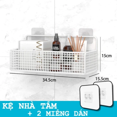 Kệ Đựng Đồ Nhà Tắm Dán Tường Hình Chữ Nhật Đen Trắng - Đa Năng, Giá Ưu Đãi 30.000 VND 6 Kệ Đựng Đồ Nhà Tắm Dán Tường Hình Chữ Nhật Đen Trắng - Đa Năng, Giá Ưu Đãi 30.000 VND 6