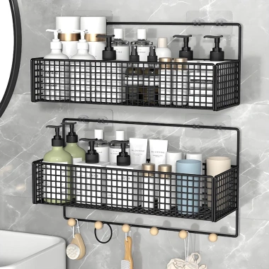 Kệ Đựng Đồ Nhà Tắm Dán Tường Hình Chữ Nhật – Thép Sơn Tĩnh Điện Không Rỉ 28.000₫