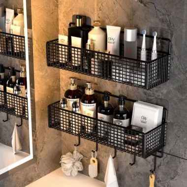 Kệ Đựng Đồ Nhà Tắm Dán Tường Hình Chữ Nhật – Thép Sơn Tĩnh Điện Không Rỉ 28.000₫