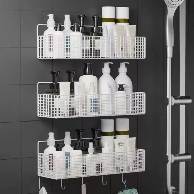 Kệ Đựng Đồ Nhà Tắm Dán Tường Hình Chữ Nhật – Thép Sơn Tĩnh Điện Không Rỉ 28.000₫