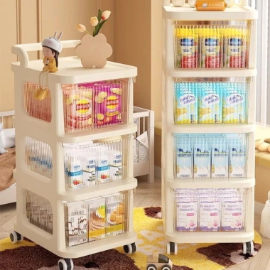 Kệ Đựng Đồ Nhiều Tầng HPS Bánh Xe - Tủ Mini Đựng Mỹ Phẩm, Bỉm Sữa, Đồ Cá Nhân